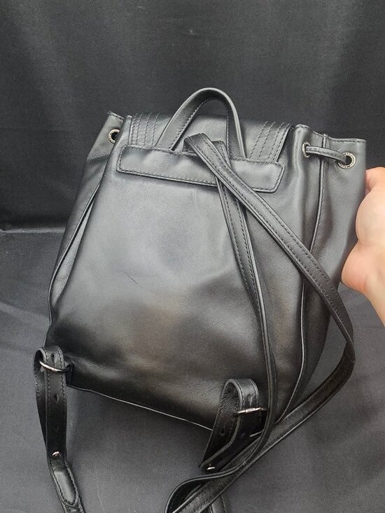 Longchamp Leather Flap Cavalcade Backpack Black main image 7